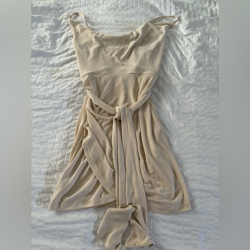 Cowl neck mini dress